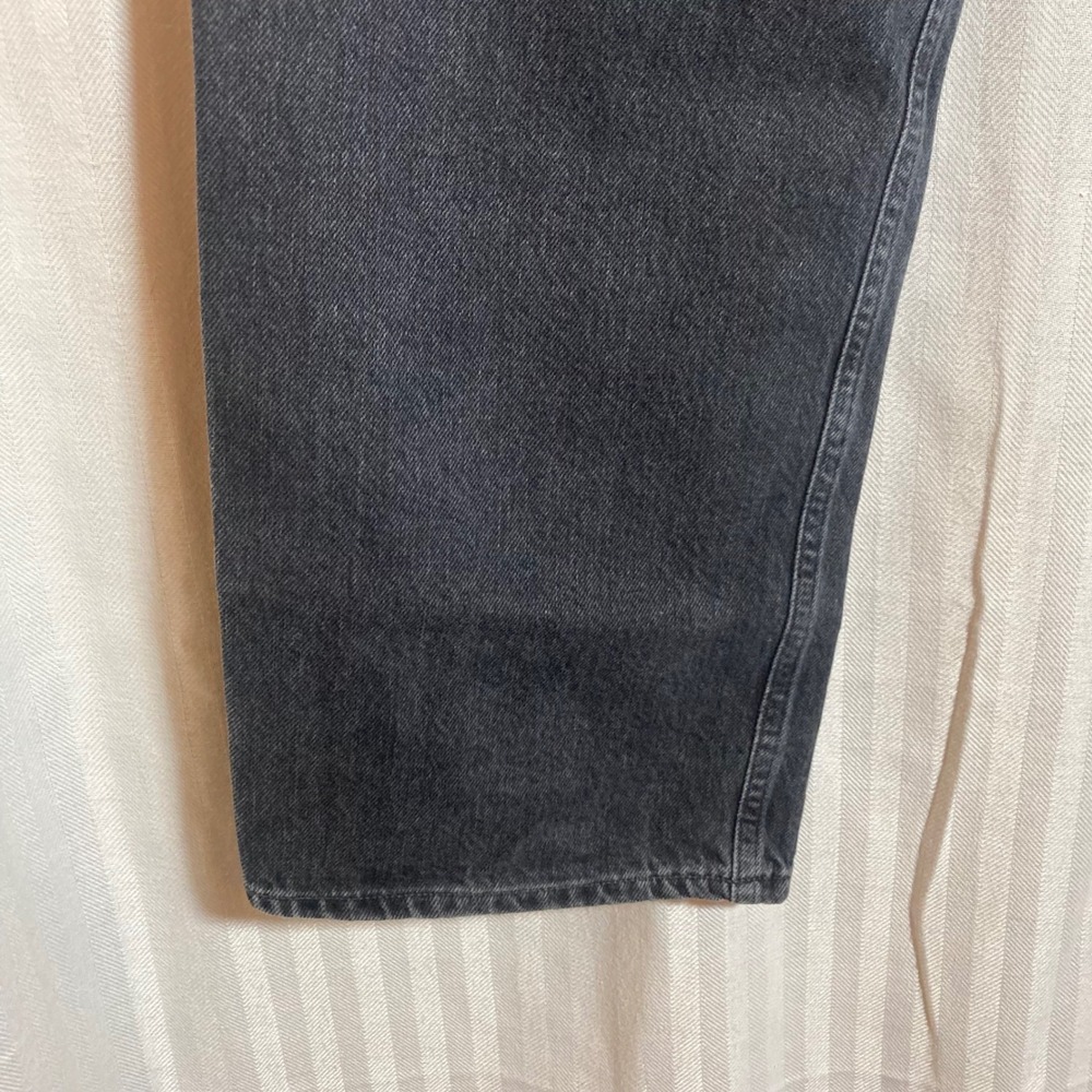 Agolde Baggy High Rise Wide Leg Jeans Faded Black Wash Pleated Denim Size 24 - Picture 5 of 9